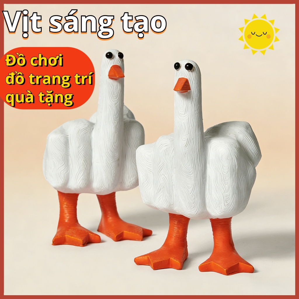Tượng điêu khắc tay hình con vịt ngộ nghĩnh và đáng yêu  Quà sinh nhật  Trang trí bàn làm việc  Giá đỡ điện thoại