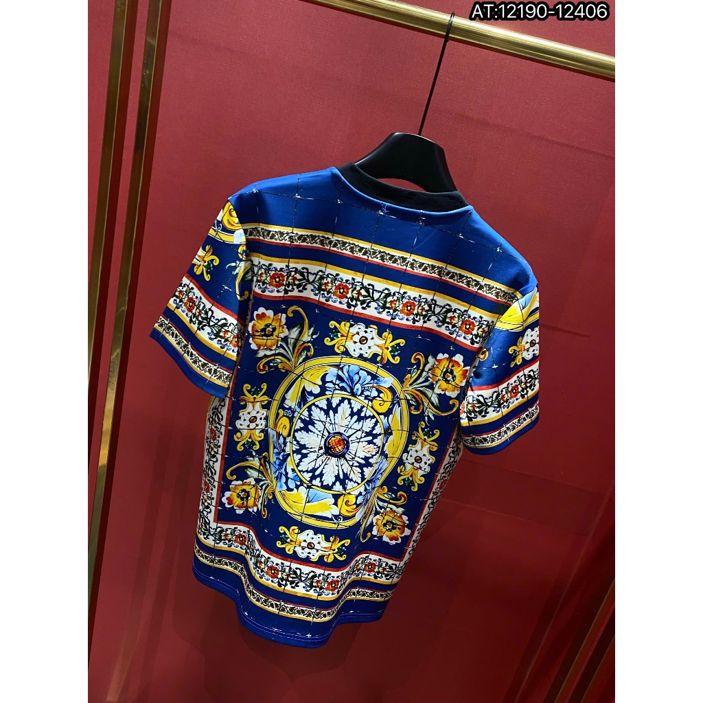 ÁO thun nam cổ tròn họa tiết thêu tay ngắn phong cách trẻ trung chuẩn from