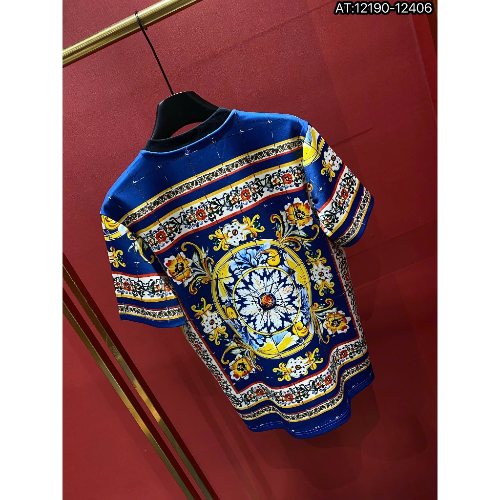 ÁO thun nam cổ tròn họa tiết thêu tay ngắn phong cách trẻ trung chuẩn from