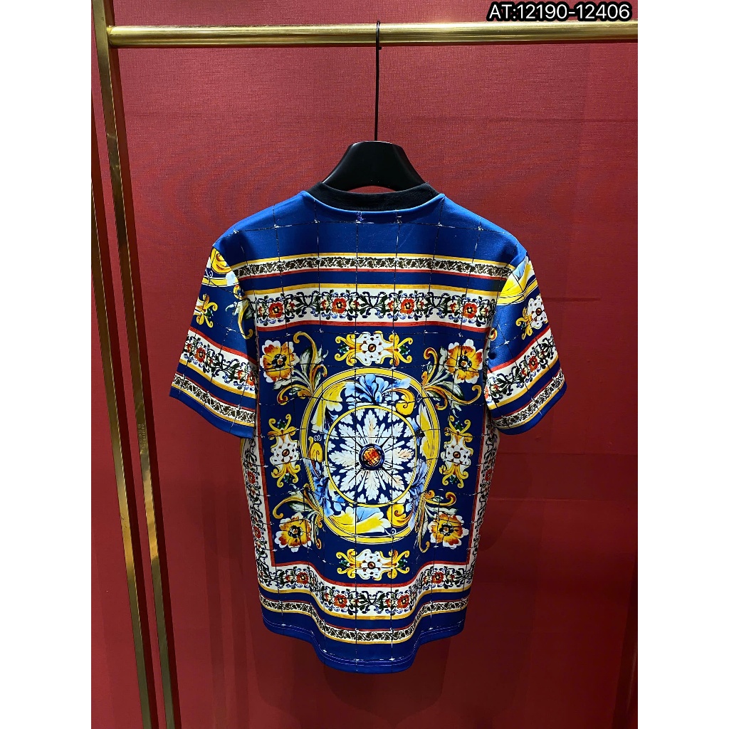 ÁO thun nam cổ tròn họa tiết thêu tay ngắn phong cách trẻ trung chuẩn from