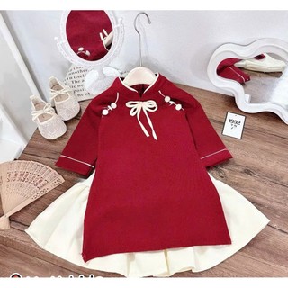 Áo dài tết đôi cho bé trai bé gái, áo dài bé gái chân váy  áo dài bé trai quần chất lụa mềm 10-30kg