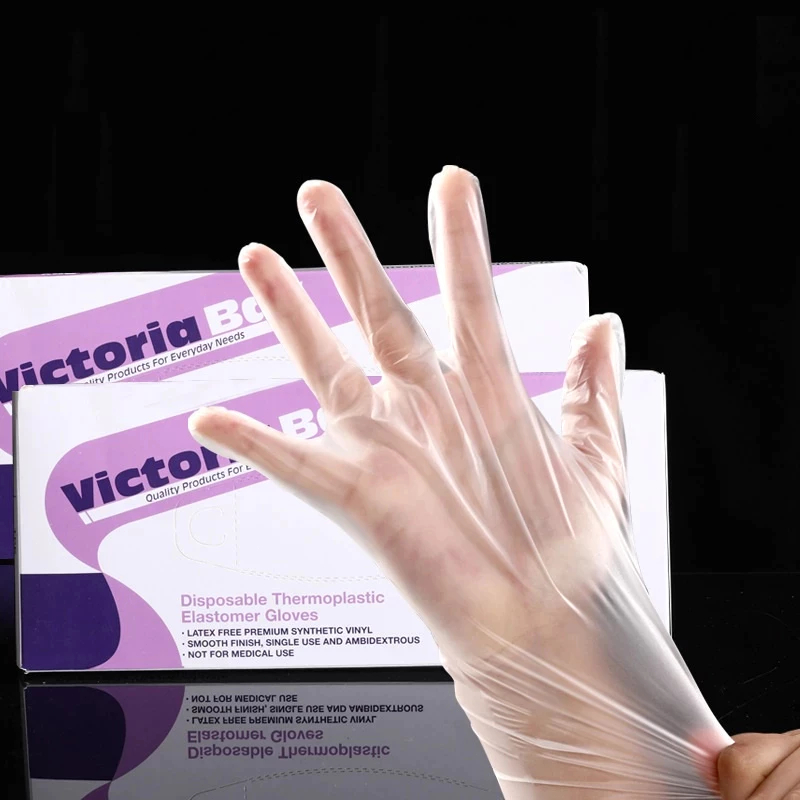 Hộp [ 100 ] găng tay nấu ăn siêu dai Victoria Bay làm bếp siêu dai chất liệu TPE không mùi chống nhăn,bền, dai, khó rách
