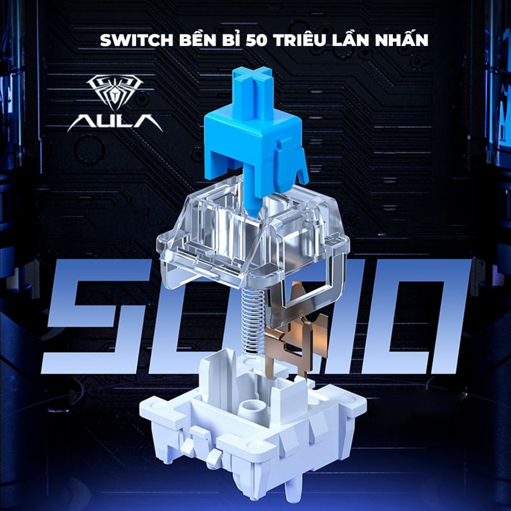 Bàn phìm cơ gaming AULA S500 có dây, 20 hiệu ứng LED ánh sáng, blue switch gõ tiếng Clicky kêu to thích hợp chơi game | BigBuy360 - bigbuy360.vn