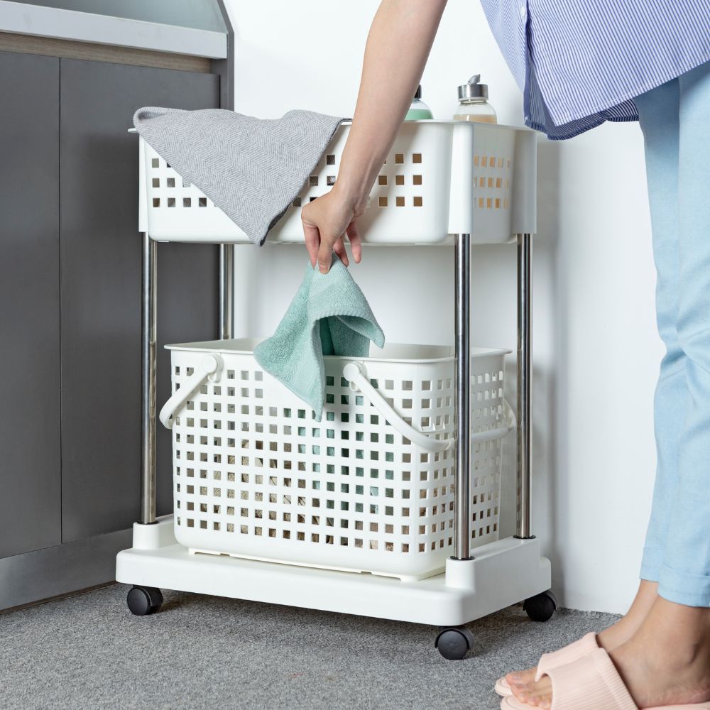 KỆ GIẶT di động Nachi (có bánh xe) tiện lợi chính hãng Inochi (kèm theo giỏ đựng quần áo)