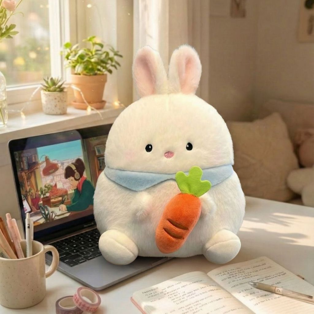 Gấu Bông Mini Con Vật  Ôm Đồ Ăn Béo Ú Siêu Cấp Cute, Thú Nhồi Bông Thỏ Gà Chim Cánh Cụt Gấu Trúc Béo Làm Quà Tặng Cho Bé