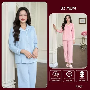 BỘ THU ĐÔNG chất nhung tuyết dày dặn ấm áp thoải mái xinh xắn, mặc được bầu và thường - B759 B2MUM