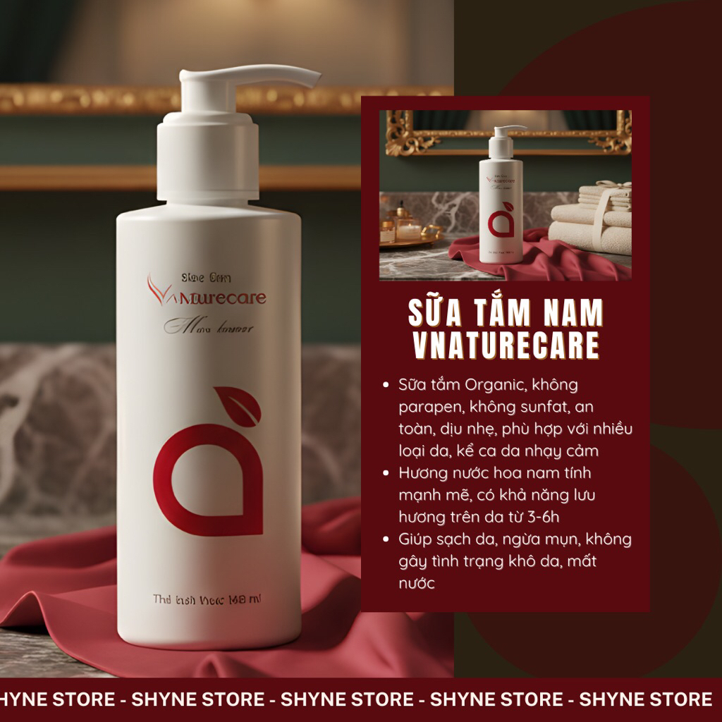 Sữa Tắm Nam Vnaturecare - Làm Sạch Da, Thơm Mát Lâu, Tạo Cảm Giác Sảng Khoái