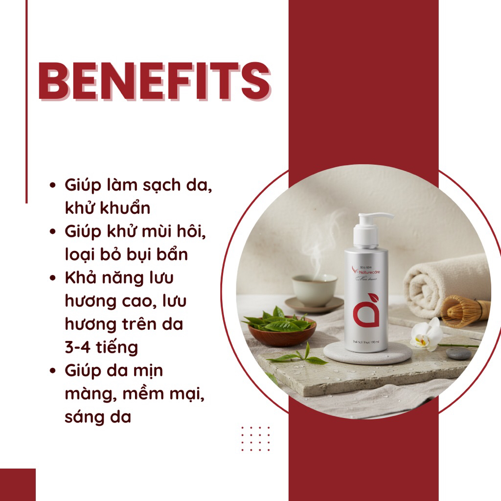 Sữa Tắm Nam Vnaturecare - Làm Sạch Da, Thơm Mát Lâu, Tạo Cảm Giác Sảng Khoái