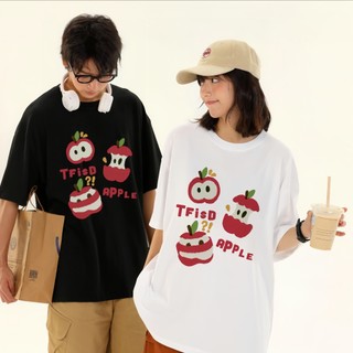 Áo Phông Unisex Form Oversize - Họa Tiết Táo Cá Tính Độc Đáo - Basic Streetwear Cho Mọi Set Đồ