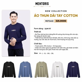 [QUÀ TẶNG KHÔNG BÁN] Áo thun dài tay nam cao cấp Mentoris, Chất Liệu Cotton co giãn mềm mại, không bai xù MDT2402