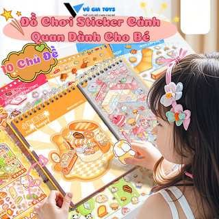 Sổ Sticker Dán Hình Cảnh Quan 3D – Trang Trí Nhà Bếp, Quán Ăn, Nhà Hàng, Đồ Chơi DIY Sáng Tạo, Màu Sắc Sinh Động Cho Bé