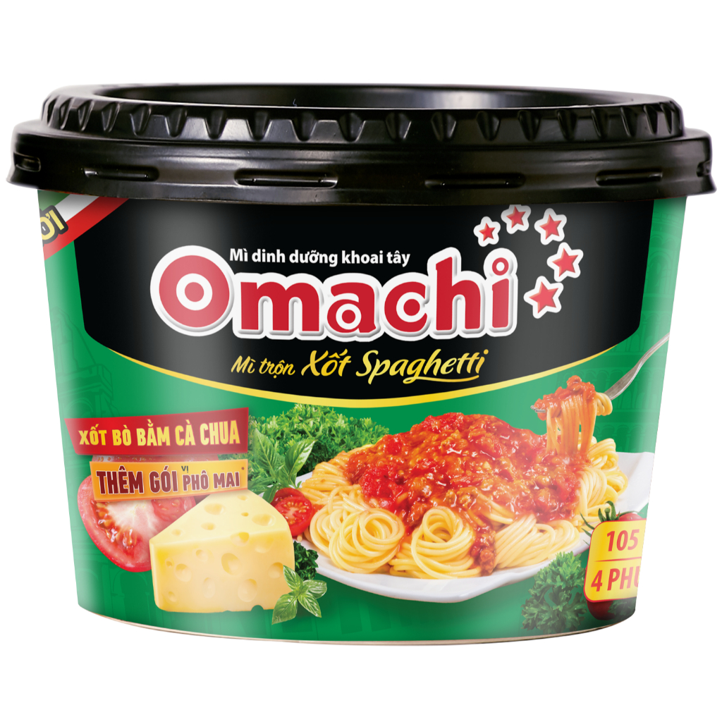 [Chọn vị] Mì Omachi Trộn Xốt - Thùng 12 Tô
