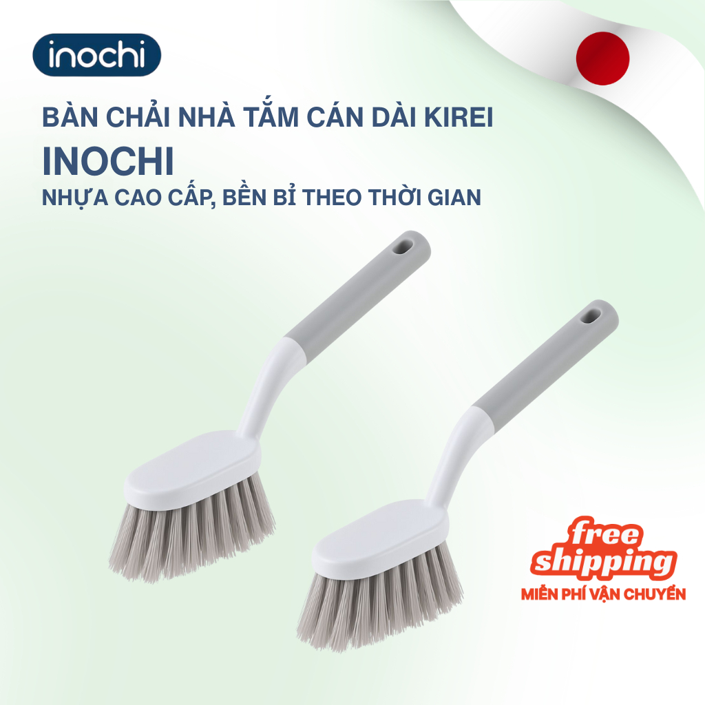 Bàn chải nhà tắm cán dài Inochi Kirei Nhật Bản - chất lượng, bền bỉ