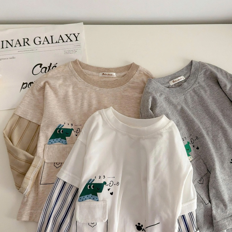 Set bộ dài tay bé trai, bé gái mặc thu đông Miniumbaby in hình Animals, chất cotton mềm mịn SB2482