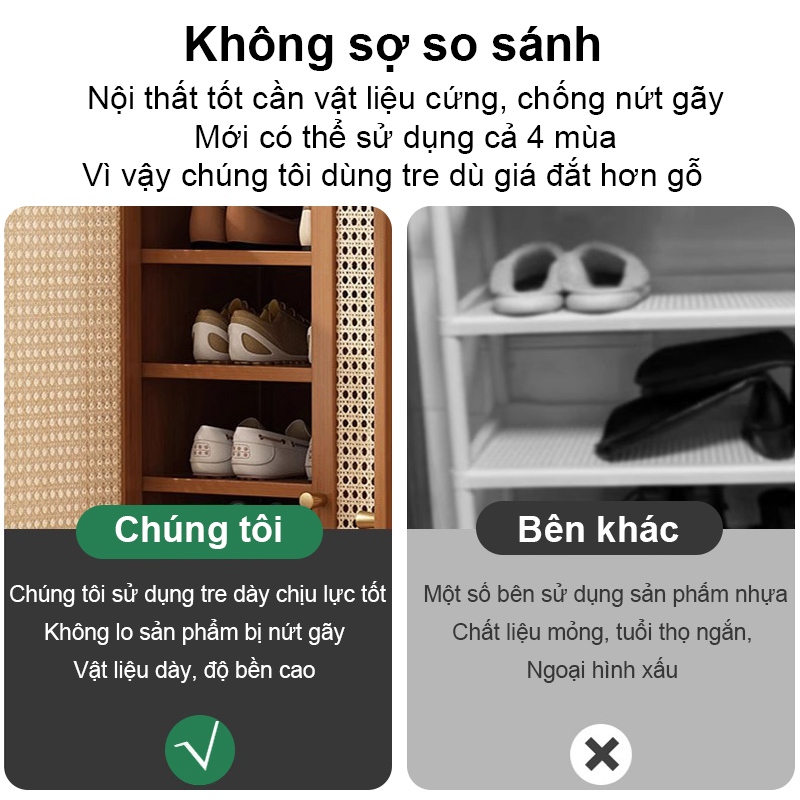 Tủ Giày Gỗ Tiết Kiệm Diện Tích Chống Ẩm Mốc Đựng 42 Đôi Giày Gọn Gàng Bền Đẹp Bảo Hành 10 Năm