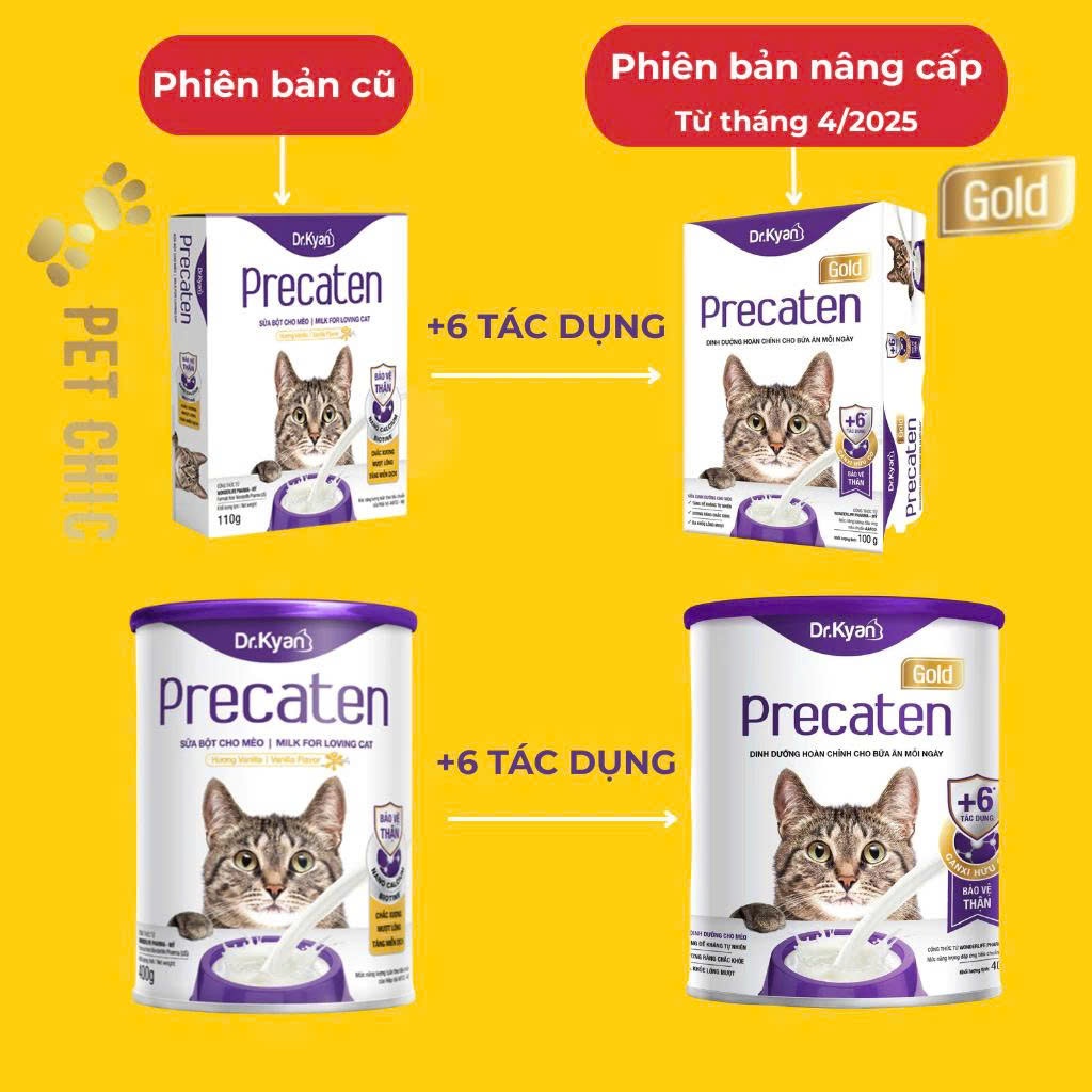 Sữa bột cho mèo Dr.Kyan Precaten bổ sung canxi giúp xương chắc khỏe Lon 400g