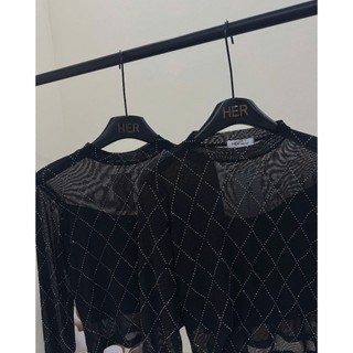 Áo Lưới Trám  Màu Black Đáng Sáng Lấp Lánh Nổi Bật
