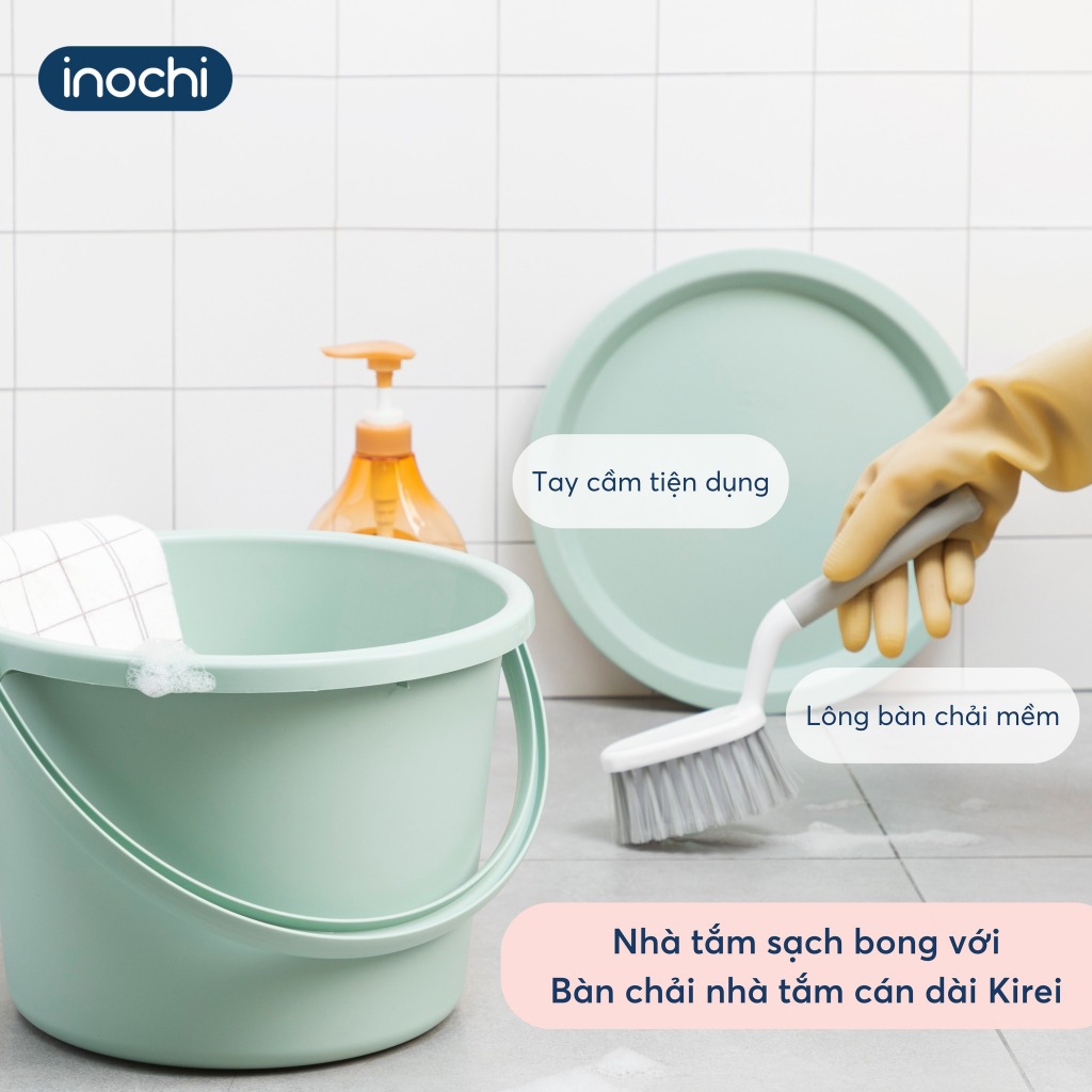 Bàn chải nhà tắm cán dài Inochi Kirei Nhật Bản - chất lượng, bền bỉ