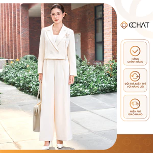 Set Đồ Nữ 𝐂𝐂𝐇𝐀𝐓 Blazer Lisse Dáng Suông Chất Liệu Tuytsi Cao Cấp 25BDS2013ST