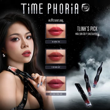 [LIVE] Son tint lì lâu trôi Time Phoria Lip Stain bóng mượt, bền màu không lem không dính cốc