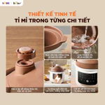 Nồi Kho Hầm Chậm BEAR 3L, Nồi Nấu Chậm Lòng Gốm Tử Sa Nguyên Khoáng Đa Năng Kho Hầm Ninh Nấu Soup Nấu Chè ESP-305LP — ảnh 8