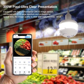 V380 Pro 3MP WIFI E27 Máy ảnh an ninh bóng đầy đủ màu sắc Tầm nhìn đêm Máy ảnh mắt cá không dây giọng nói hai chiều