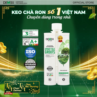 Combo 10 Chai Keo Demex Tặng 1 Súng Bơm + 1 DCTC + 1 BMR Chà Ron 2 Thành Phần - Keo Chít Mạch Chống Thấm
