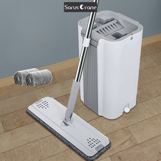Cây Lau Nhà D6 Tự Vắt 360 Độ, Công Nghệ Bông Lau Microfiber Hút Bụi, Cán Dài 161cm Siêu Tiện Lợi