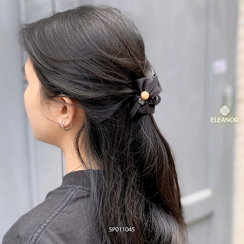 Set kẹp tóc nữ càng cua mini Eleanor Accessories hình nơ sang trọng phụ kiện tóc kẹp nữa đầu 11045