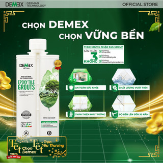 Combo 10 Chai Keo Demex Tặng 1 Súng Bơm + 1 DCTC + 1 BMR Chà Ron 2 Thành Phần - Keo Chít Mạch Chống Thấm