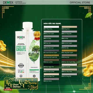 Combo 10 Chai Keo Demex Tặng 1 Súng Bơm + 1 DCTC + 1 BMR Chà Ron 2 Thành Phần - Keo Chít Mạch Chống Thấm