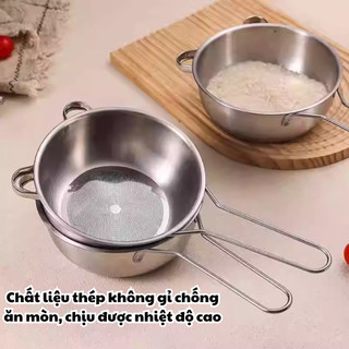 Ray Lọc Inox 304 - Lọc Siêu Mịn,Lọc Sữa Đậu Nành,Bột,Nước Cốt Dừa, Sàng Lọc Gạo - Tay Cầm Dài Cầm Tay,Tiện Dụng