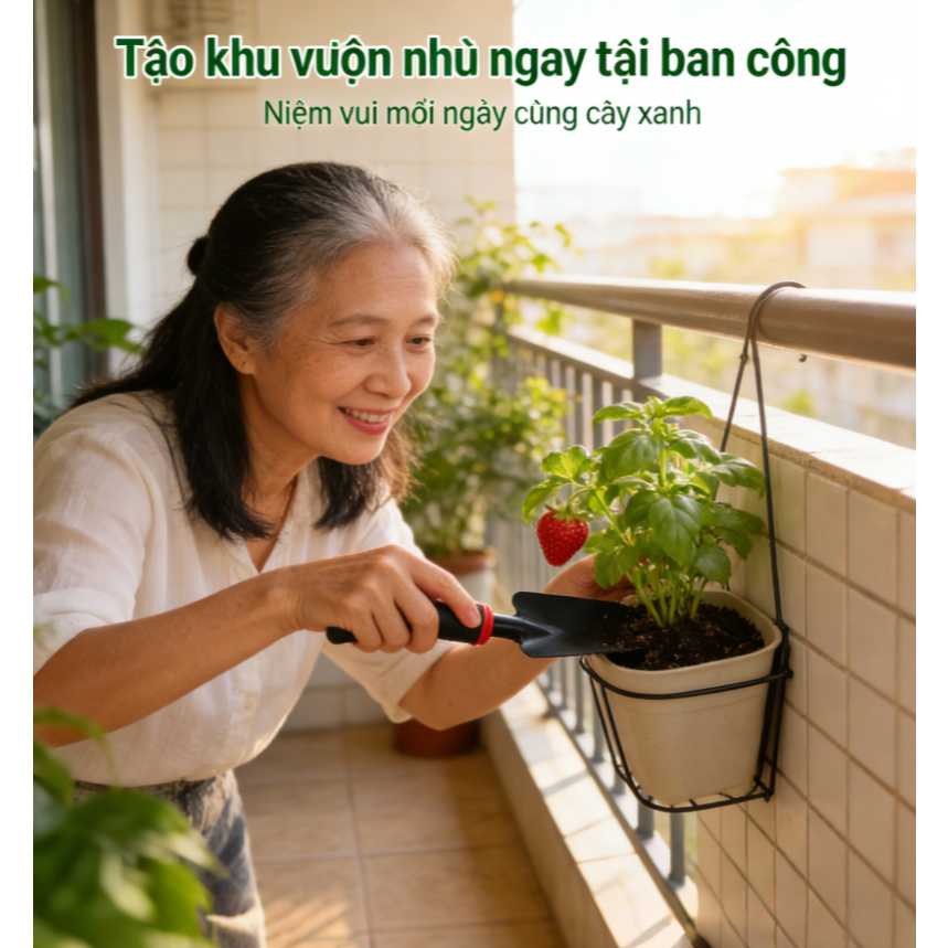 Xẻng Làm Vườn Cao Cấp Cán Cao Su - Thiết Kế Cán Dài Vừa Vặn, Lưỡi Đào Sắc Bén, Chịu Lực Tốt | Giúp Công Việc Làm Vườn, Đ
