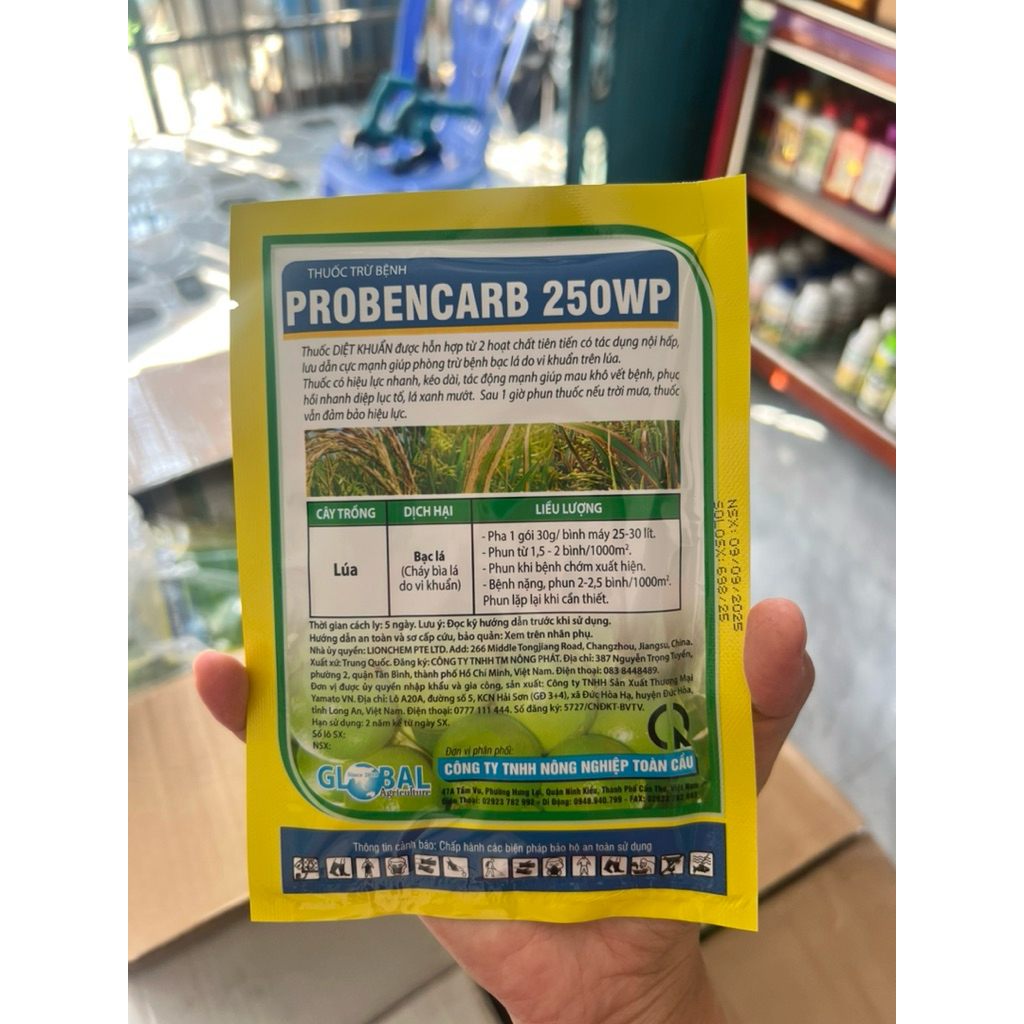 PROBENCARB 250WP Diệt khuẩn gây cháy bìa lá lúa gói 30g Toàn Cầu
