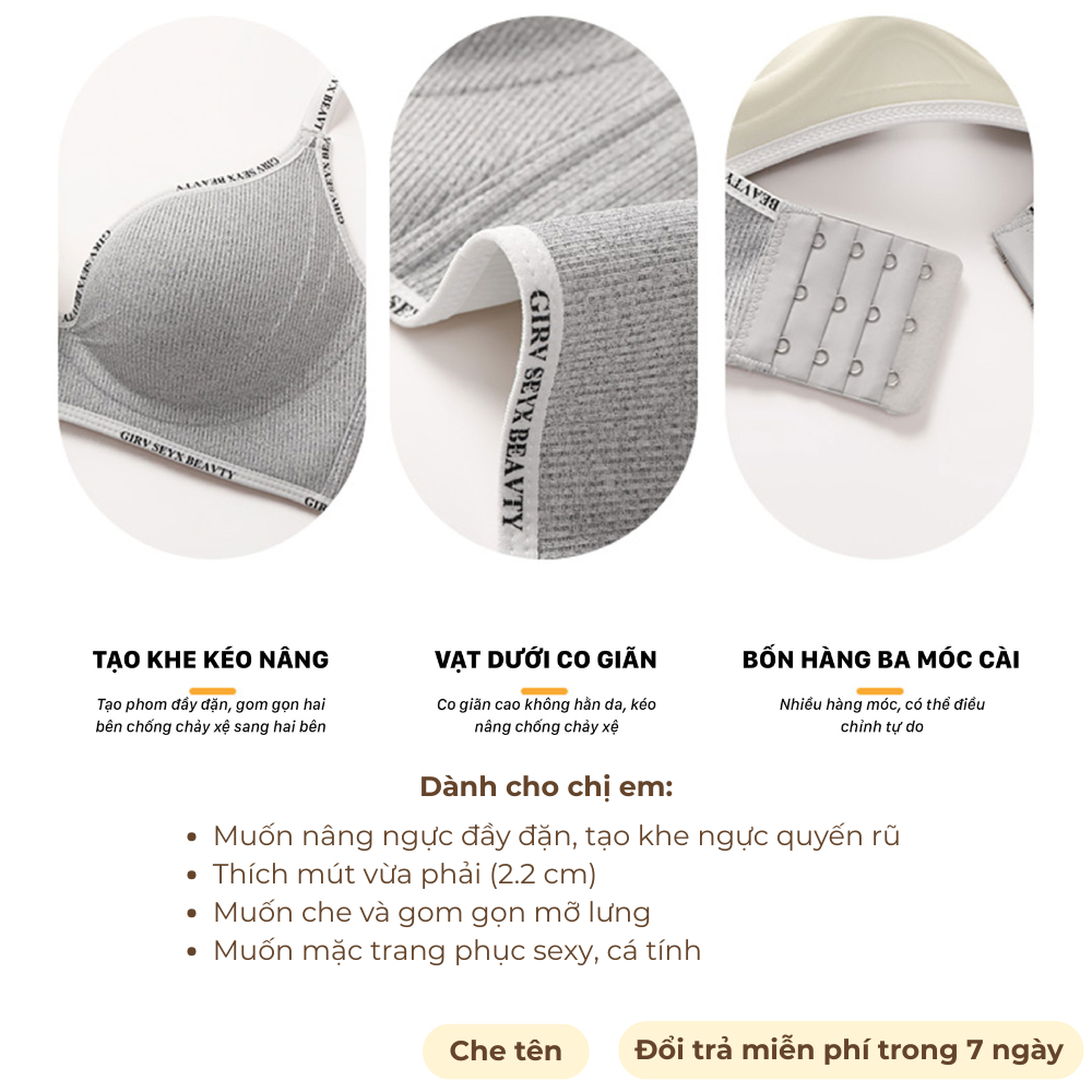 Áo Lót Bra Không Gọng Tạo Khe Nâng Ngực Chống Xệ Mút Dầy Unilove, Áo Ngực Su Đúc Kháng Khuẩn-DL015
