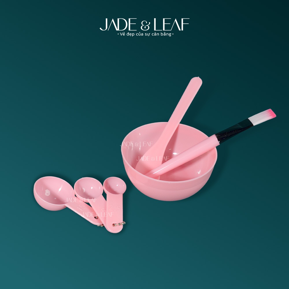 Bộ Bát Trộn Đắp Mặt Nạ Jade&Leaf, 6 Trong 1 Tiện Lợi Gồm Chén 3 Thìa, Muỗng Trộn Kem Cọ Quét