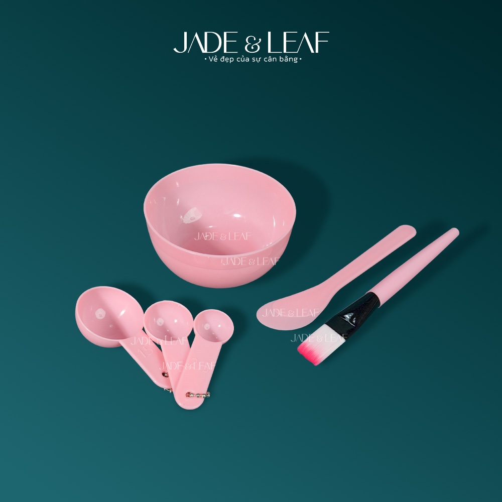 Bộ Bát Trộn Đắp Mặt Nạ Jade&Leaf, 6 Trong 1 Tiện Lợi Gồm Chén 3 Thìa, Muỗng Trộn Kem Cọ Quét