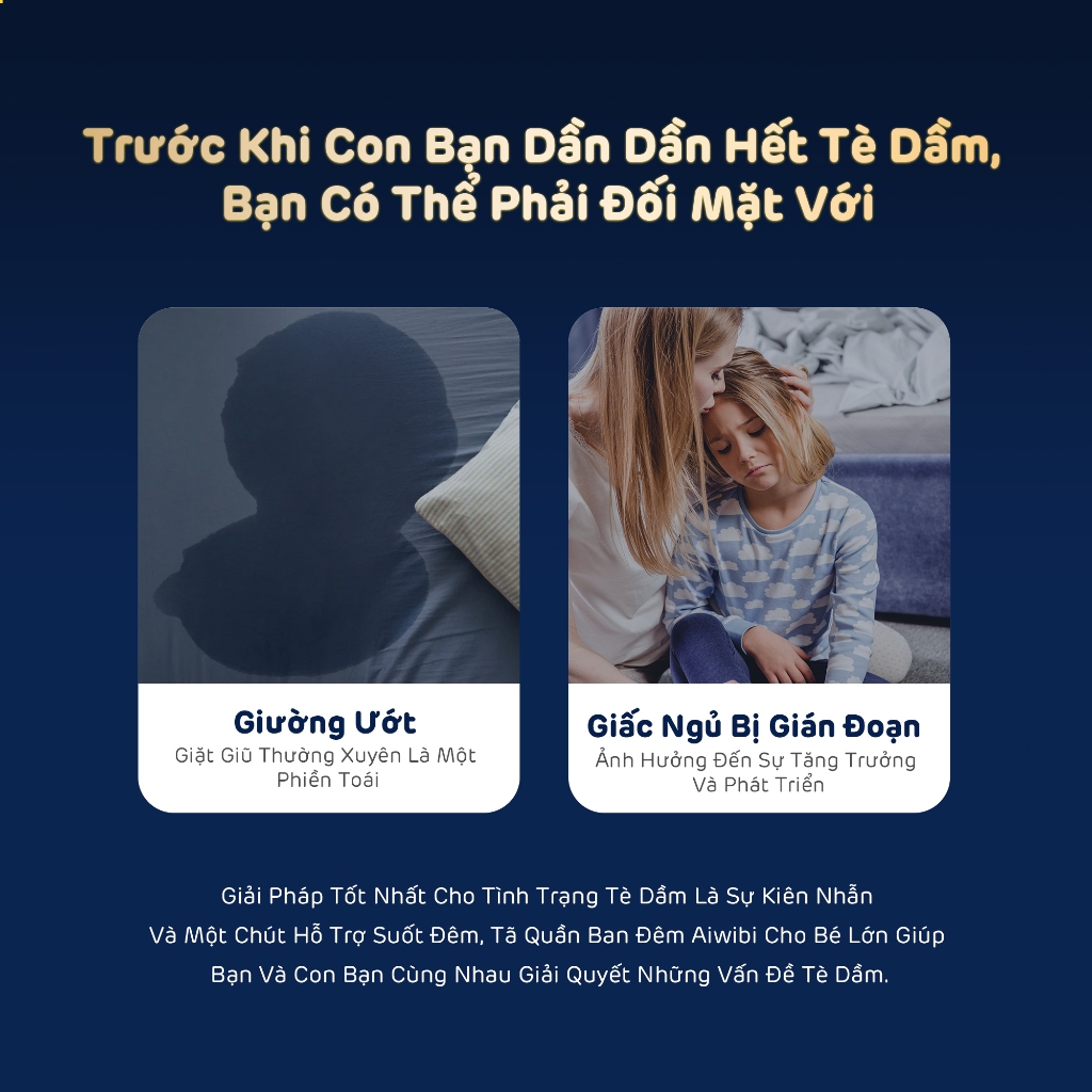 [Combo 3] Tã/Bỉm Quần Ban Đêm Aiwibi ComFyNite Siêu Thấm Hút, Cho Bé Cân Nặng Lớn - 10 Miếng - S/M/L/XL