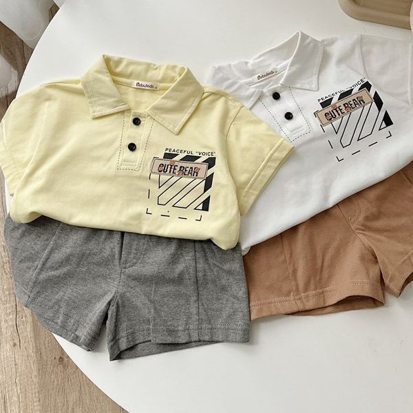 Set bộ polo cộc tay bé trai 1-6 tuổi Miniumbaby in hình dễ thương, chất vải áo cotton mềm mịn SB2271