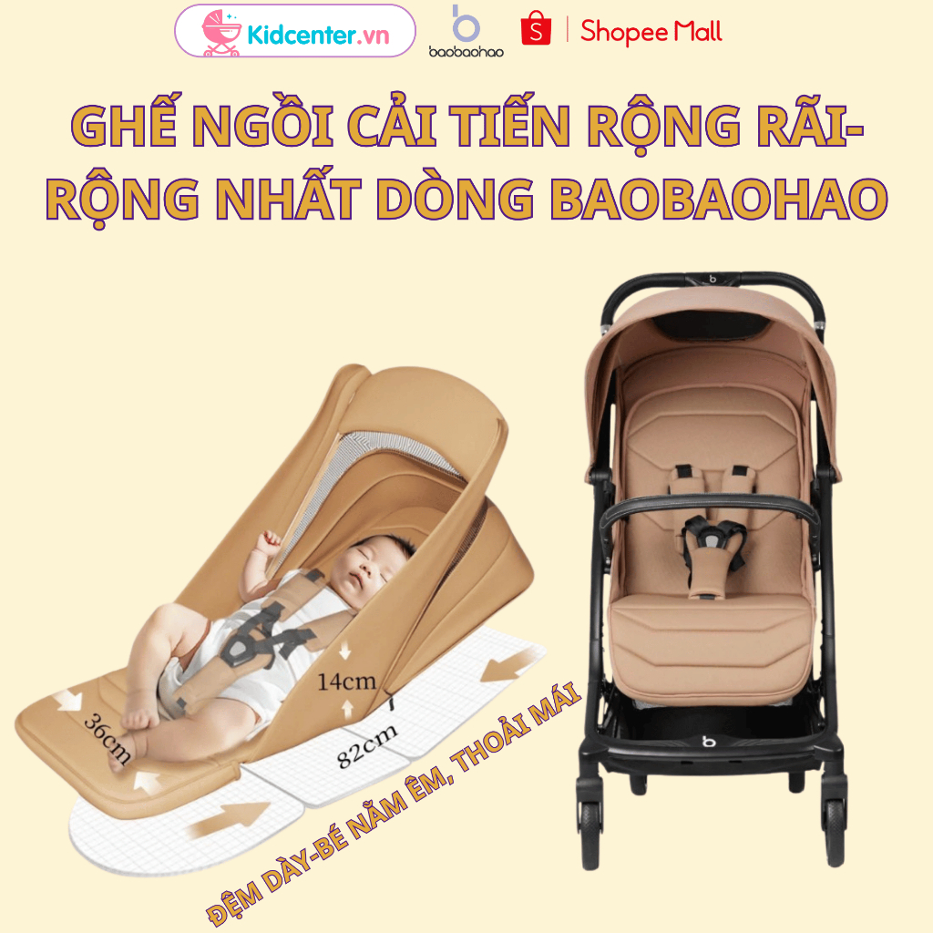 [New 2026] Xe Đẩy Cho Bé Baobaohao Chính Hãng Z5 bảo hành 24 tháng chĩnh hãng, Xe Đẩy Đa Năng Gấp Gọn, Mái Che Chống Tia