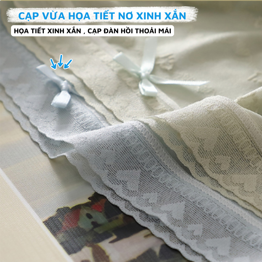 [Deal Shock] Quần lót ren nữ họa tiết trái tim, quần chíp nữ ren đáy kháng khuẩn ZANABRA L2433