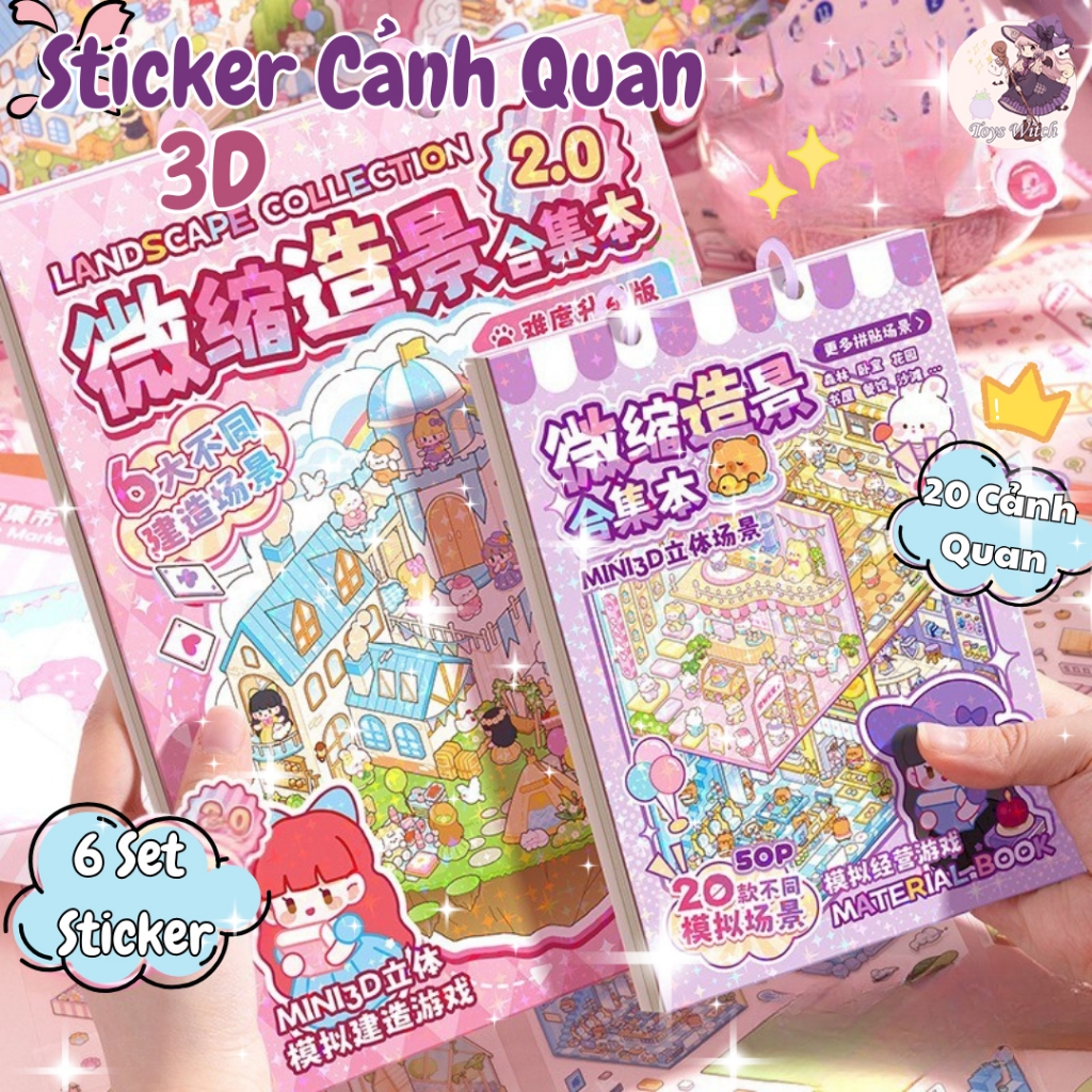 Sổ Sticker 3D Nhãn Dán Cảnh Quan Dễ Thương - Set 20 Hình Nhiều Chủ Đề ...