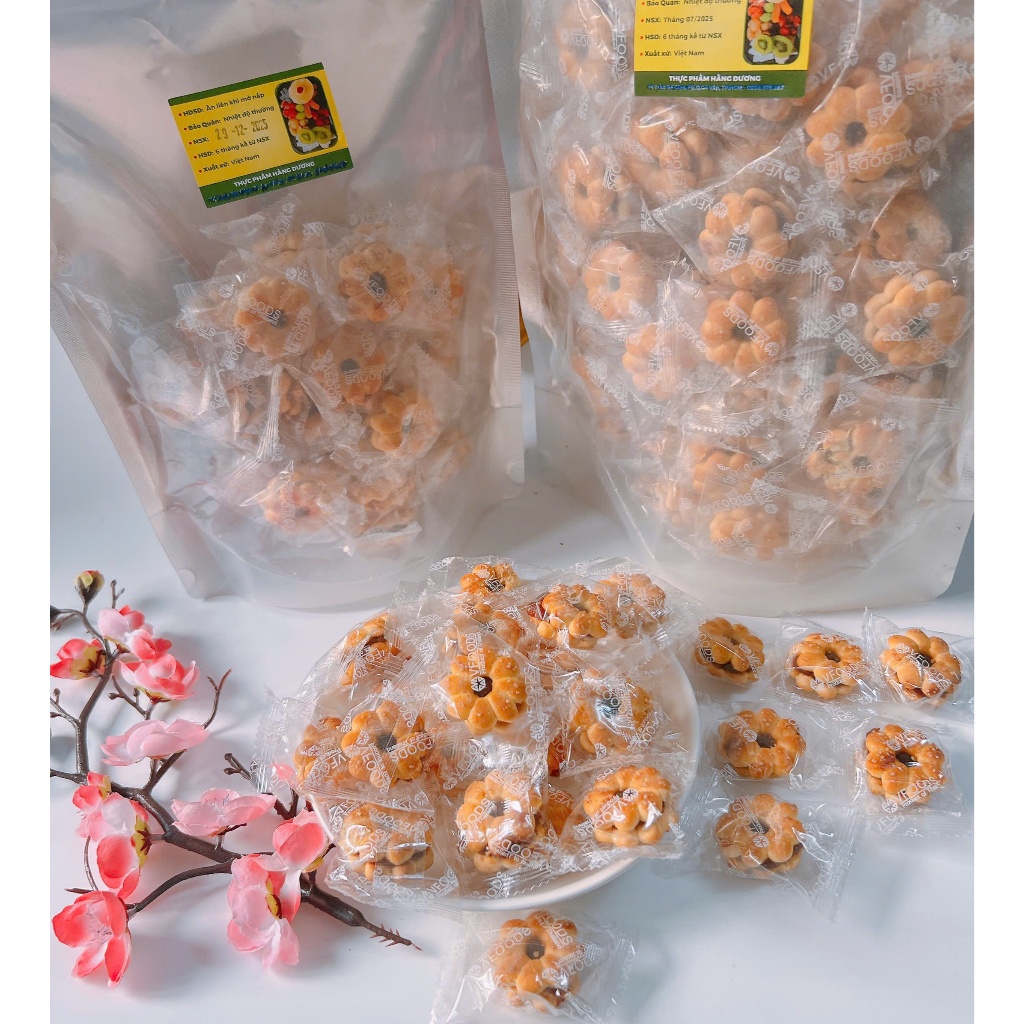 1Kg Bánh Quy Bông Mai Nhân Mứt Thơm(dứa)/ 500g_mềm, ngon