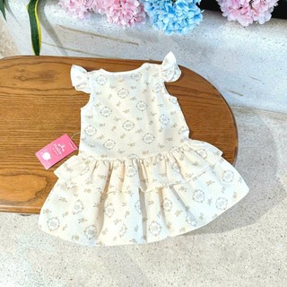 [8-26kg] Váy Linen Cánh Tiên Màu Be Vàng Cho Bé Gái