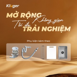 Chậu rửa bát Kluger KU8844FS Plus kích thước lớn, lắp âm bàn bếp, bề mặt LINEN dễ vệ sinh