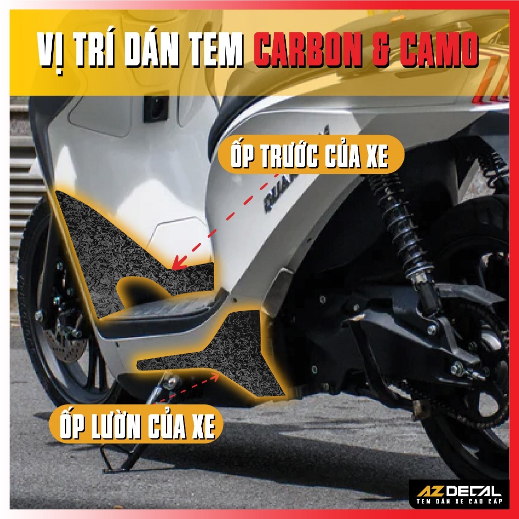 Tem Dán Nhựa Nhám Carbon DATBIKE QUANTUM A Chống Xước Yếm Xe