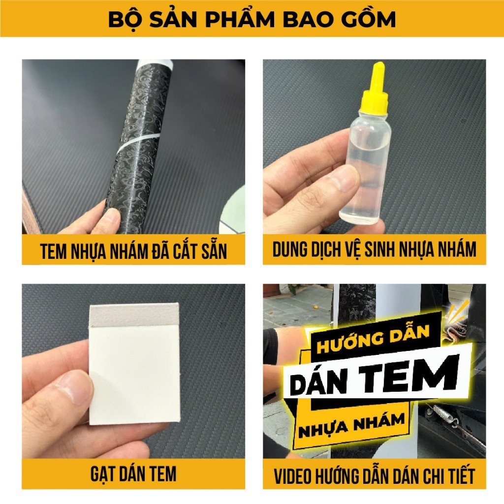 Tem Dán Nhựa Nhám Carbon DATBIKE QUANTUM A Chống Xước Yếm Xe