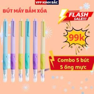 Sỉ 180k/10 Bút Máy Bấm Mực Xóa F39 Dùng Cho Học Sinh - Viết Êm Trơn, Mực Ra Đều, Xóa Sạch Sẽ.