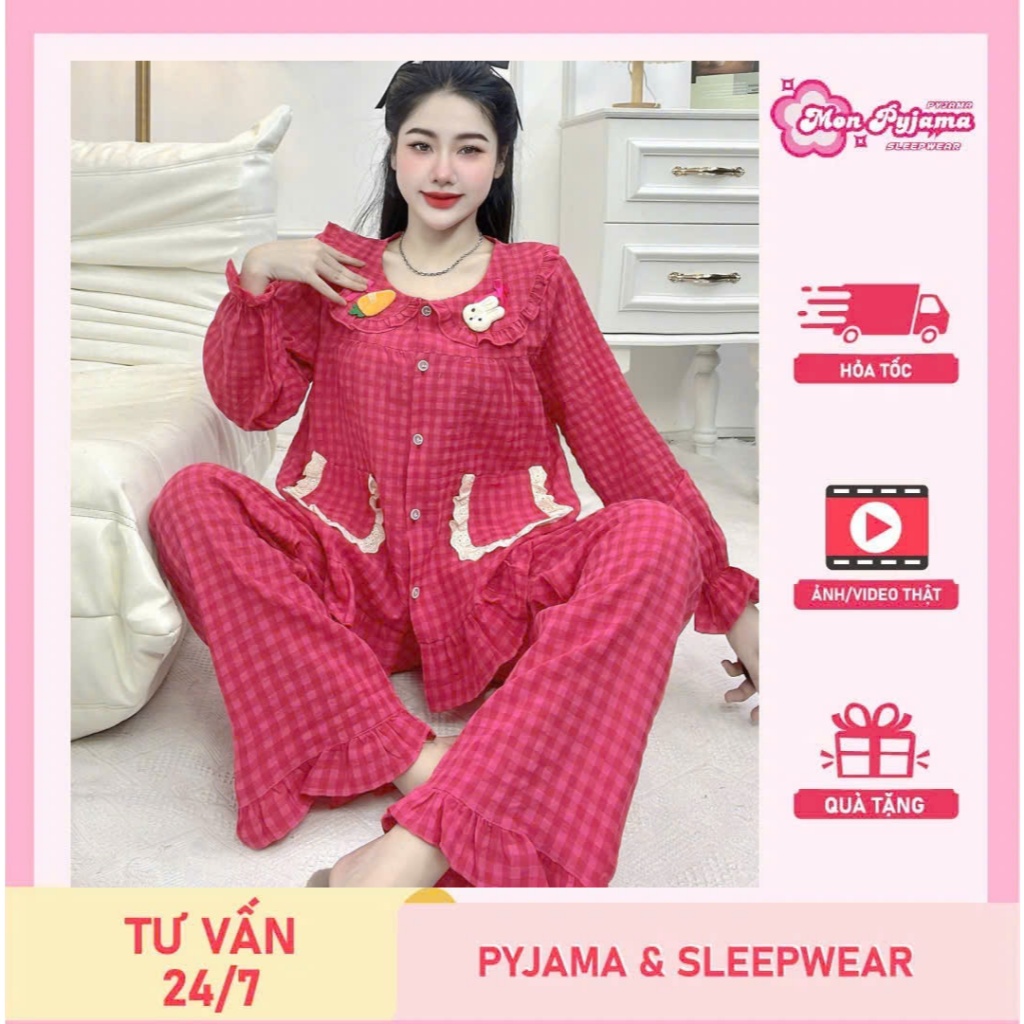 Đồ bộ nữ đồ mặc nhà, đồ ngủ nữ dễ thương, đồ xinh đũi tiểu thư cao cấp nhiều họa tiết hottrend [21].