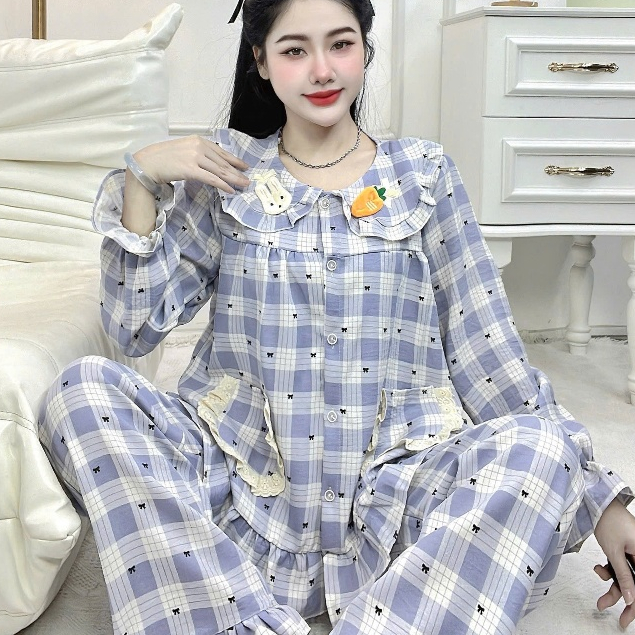 Đồ bộ nữ đồ mặc nhà, đồ ngủ nữ dễ thương, đồ xinh đũi tiểu thư cao cấp nhiều họa tiết hottrend [21].